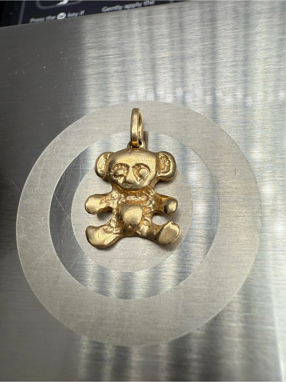 Gold Teddy Bear Pendant for Kids - Cute Charm Necklace